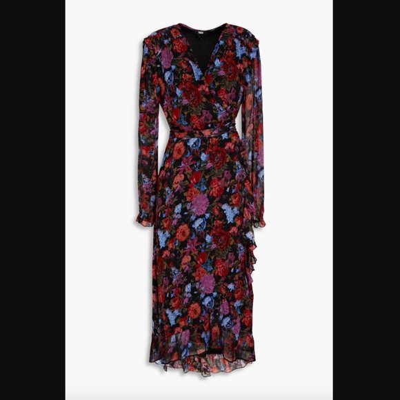 Paige Paulette Floral Silk Midi Dress